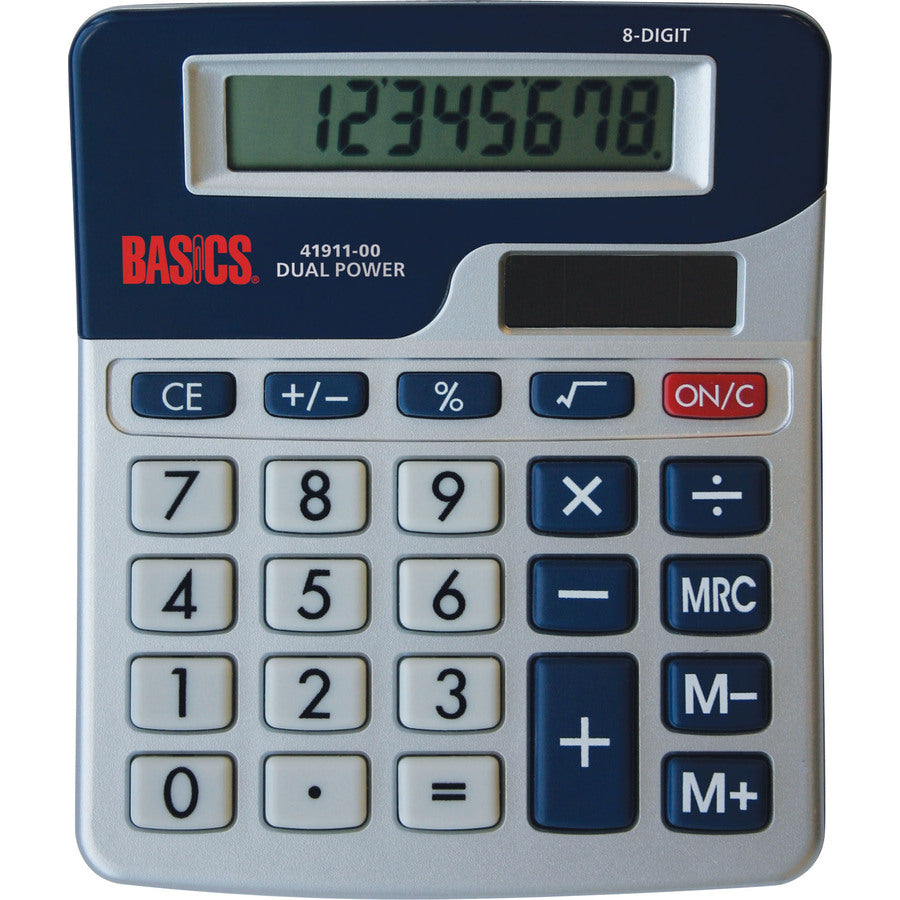 Basics® 8-Digit Dual Power Desktop Calculator
