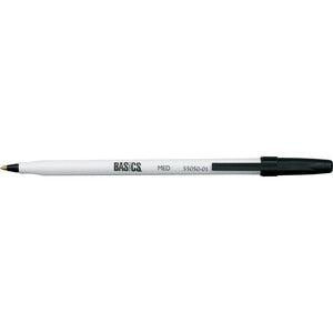Basics® Stick Pen Medium Point Black 12/box