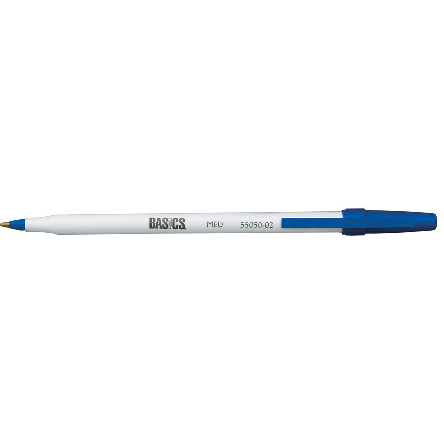 Basics® Stick Pen Medium Point Blue 12/box