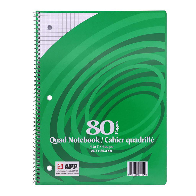 APP Coil Exercise Book 4:1" Quad 80 Pages