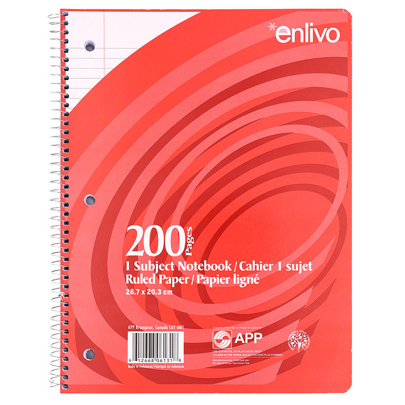 APP Coil Exercise Book 7mm Ruled with Margin 1-Subject 200 Pages