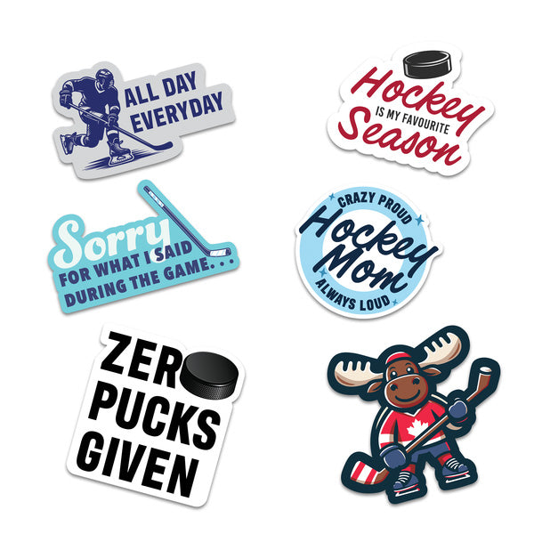 Avery Removable Vinyl Stickers Hockey 6/pkg