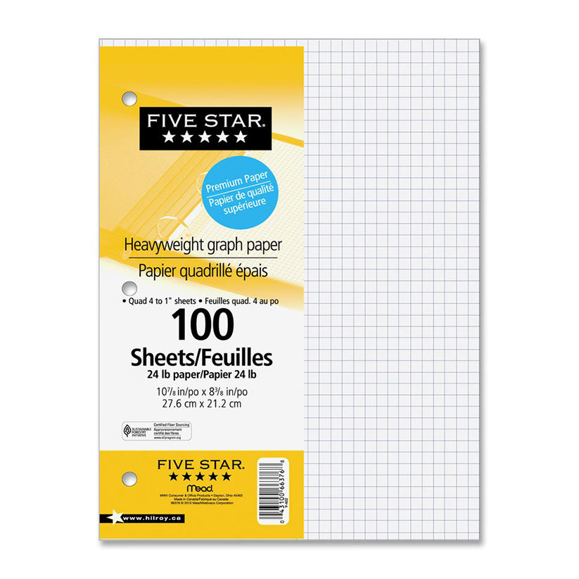 Five Star 4-1" Quad Refill Paper 100 Sheets