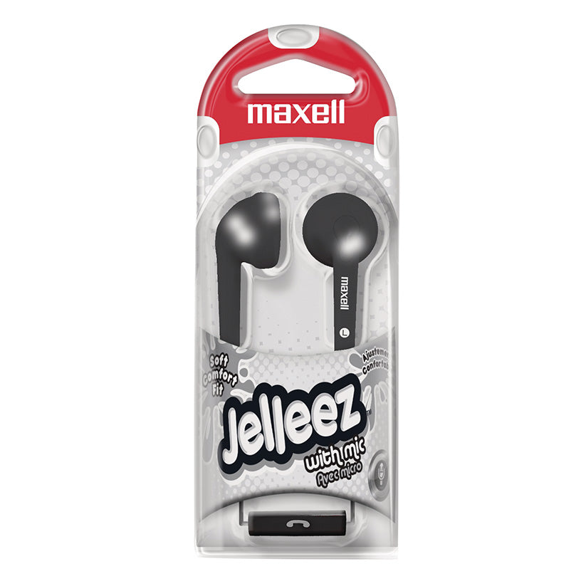 Maxell Jelleez Stereo Earbuds with Mic Black
