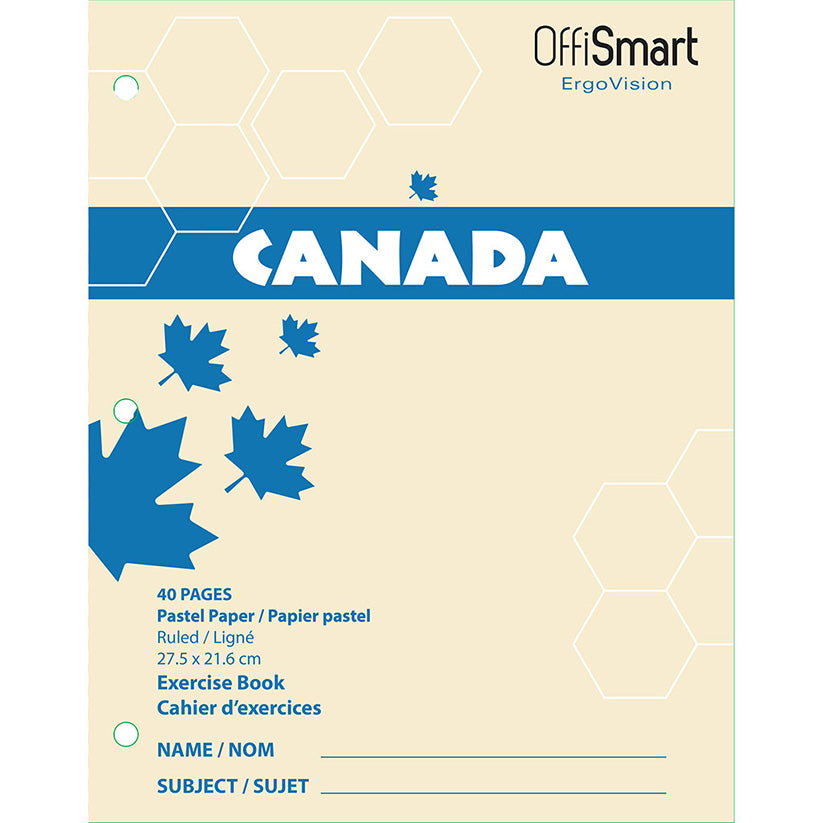 OFFISMART ErgoVision Ruled Exercise Notebook Cream 40 Pages