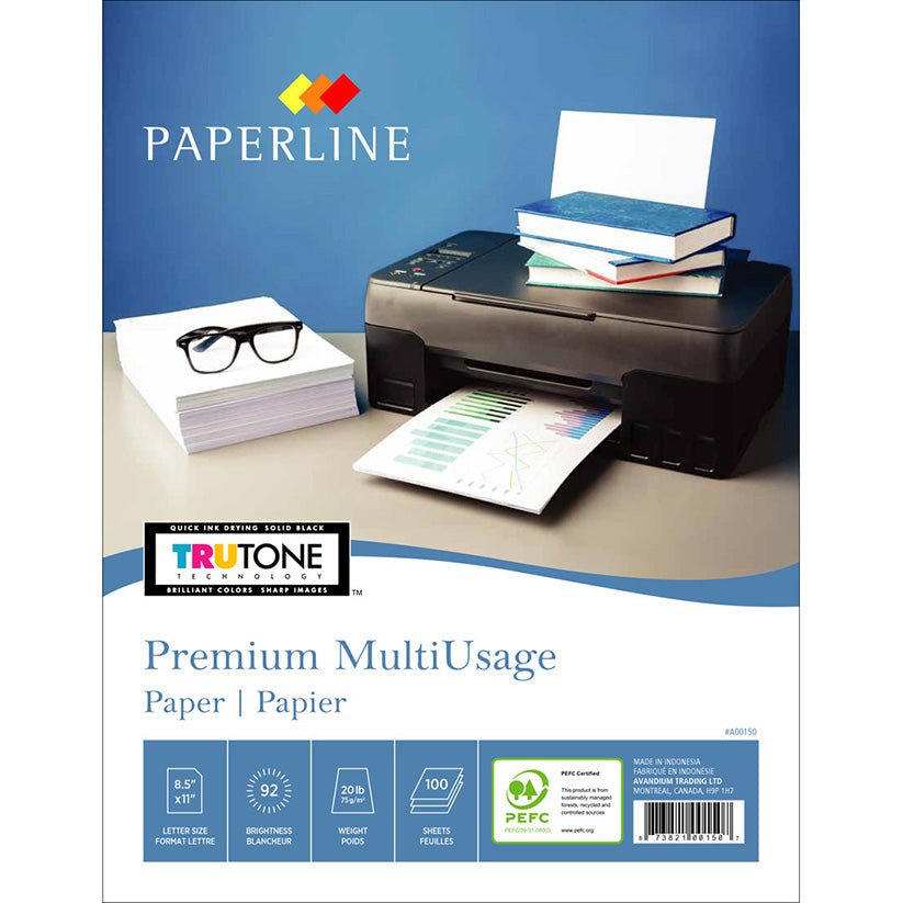 PAPERLINE Premium MultiUsage Printer Paper Letter Size 100 Sheets