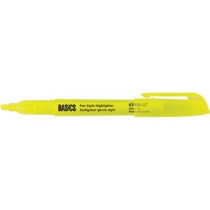 Basics® Pen Style Highlighters Yellow 12/box
