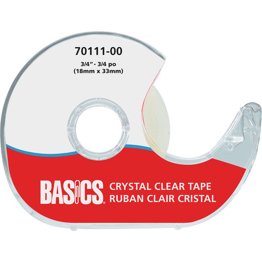 Basics® Crystal Clear Tape Dispenser 3/4" (18 mm x 33 m)