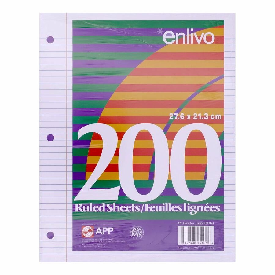 Loose-Leaf Paper, 7mm Ruled, 200 Sheets