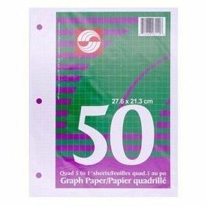 Loose-Leaf Paper, Quad 5-1" , 50 Sheets