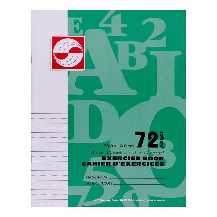 APP Exercise Book 1/2 Plain & 1/2 Interlined 72 Pages