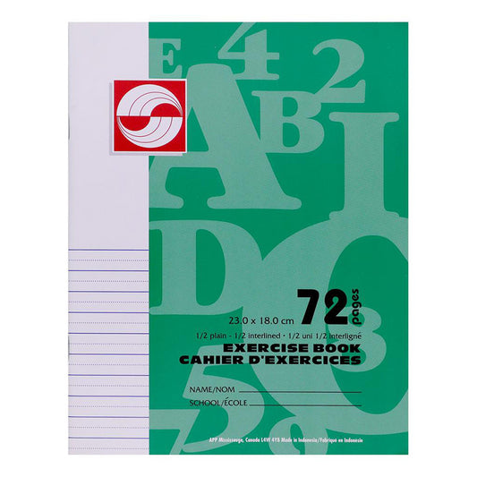 APP Exercise Book 1/2 Plain & 1/2 Interlined 72 Pages