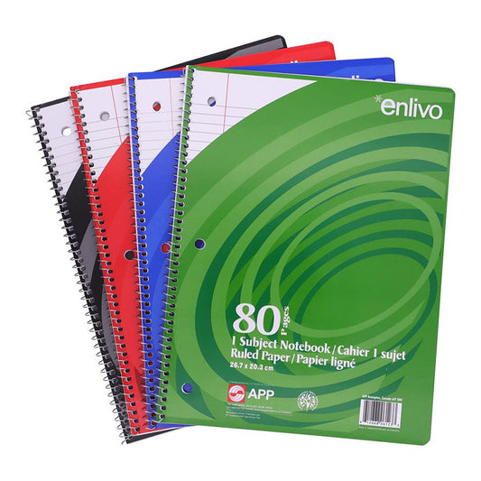 Enlivo Coil Exercise Book Ruled 80 Pages