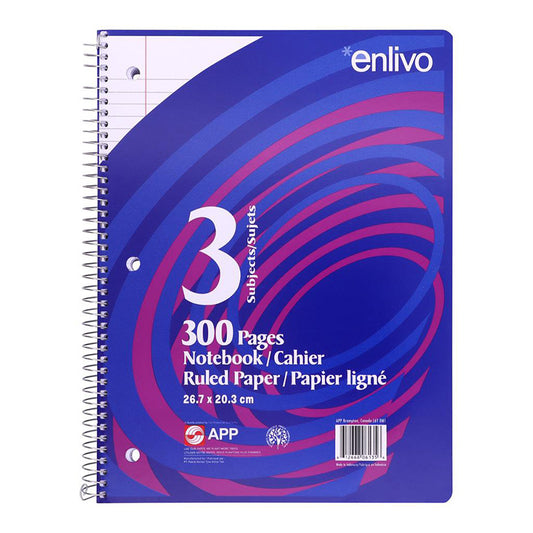 APP Coil Exercise Book 7mm Ruled with Margin 3-Subjects 300 Pages