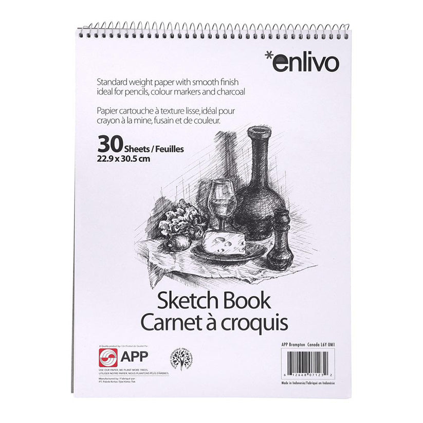Enlivo Coil Sketch Book 9"x12" 30 Sheets