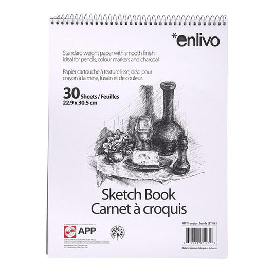 Enlivo Coil Sketch Book 9"x12" 30 Sheets