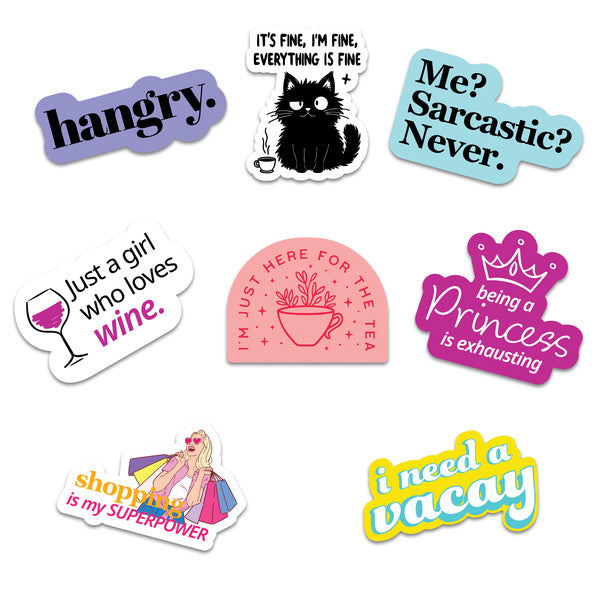 Avery Removable Vinyl Stickers Female Sarcasm 8/pkg