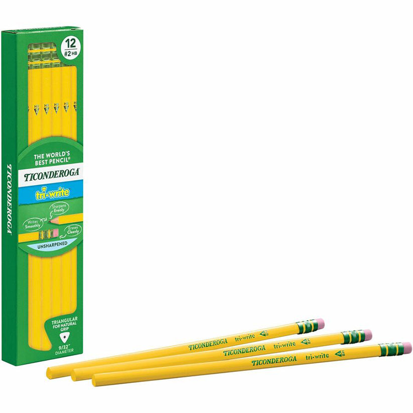 Ticonderoga Tri-Write HB Pencils 12/box
