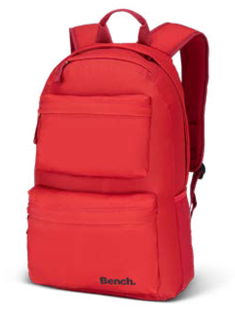 BCKPK 15.6" CMPTR BAG RED BENCH DOUBLE POCKET