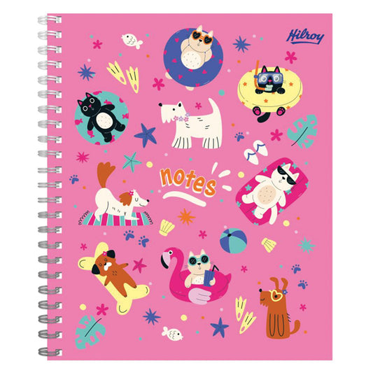 Hilroy Cats & Dogs Notebook Pink 160 Pages