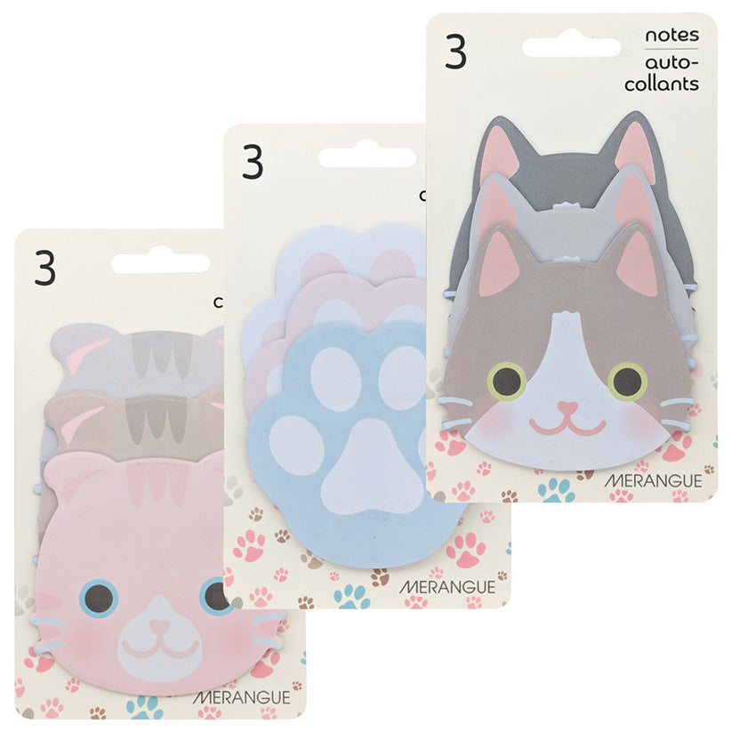 Merangue Cat Themed Sticky Notes 3/pkg