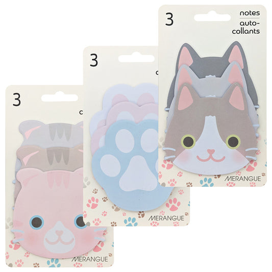 Merangue Cat Themed Sticky Notes 3/pkg