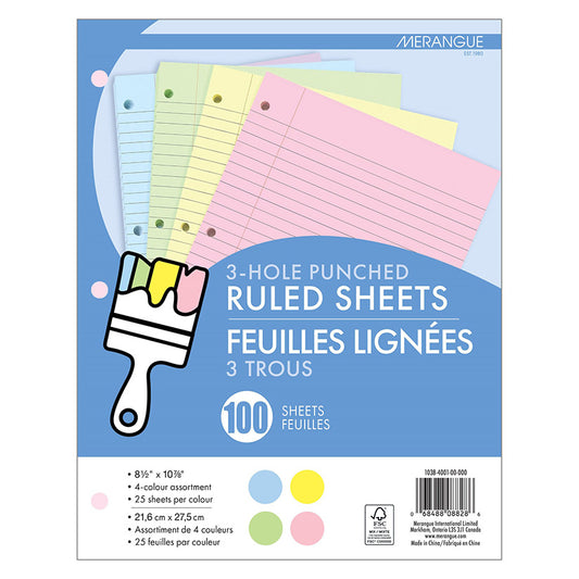 Merangue Coloured Refill Paper 100 Sheets