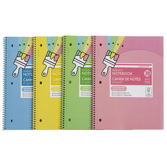Merangue Coloured Subject Notebook