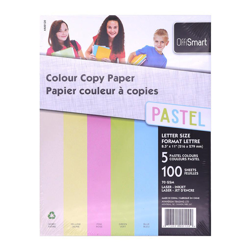 OFFISMART Pastel Multipurpose Copy Paper Letter Size 100/pkg