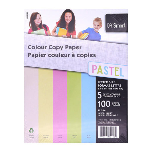OFFISMART Pastel Multipurpose Copy Paper Letter Size 100/pkg
