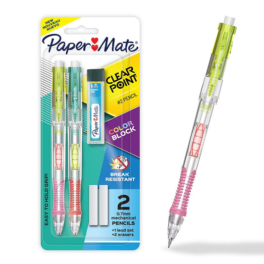 Paper Mate Clearpoint Color Block 0.7mm Mechanical Pencil Starter Set