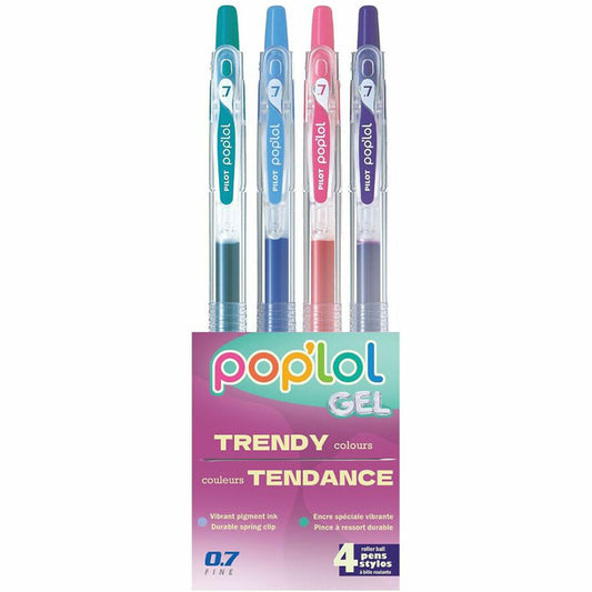 Pilot Pop'lol Gel Pens 0.7mm Trendy Colours 4/pkg