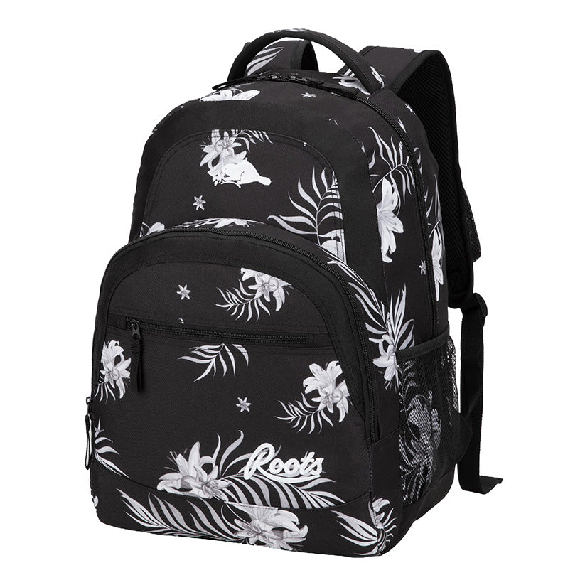 Roots Laptop Backpack Black/White Floral