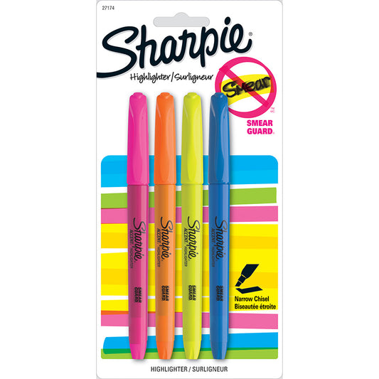 Sharpie Accent Pocket Highlighters 4/pkg
