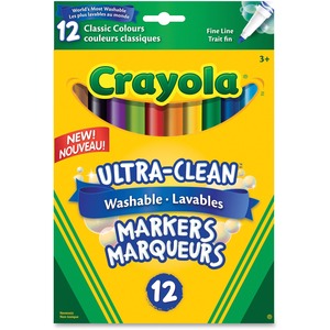 Crayola Markers Fine Point Ultra-Clean 12Pk