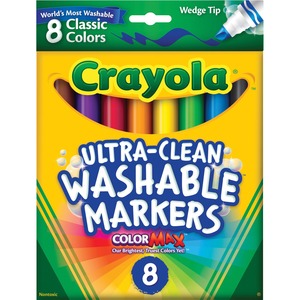 Crayola Markers Wedge Ultra-Clean 8Pk