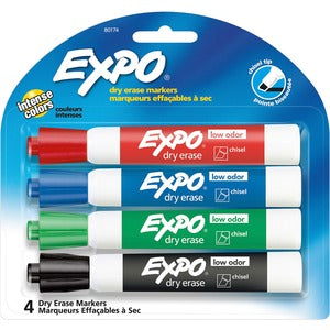 Expo Low Odor Markers Chisel Point 4Pk