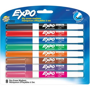 Expo Low-Odor Dry-erase Fine Tip Markers 8Pk