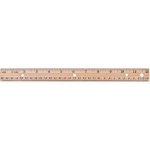 Westcott 30cm/12" Wooden School Ruler - Plain Edge